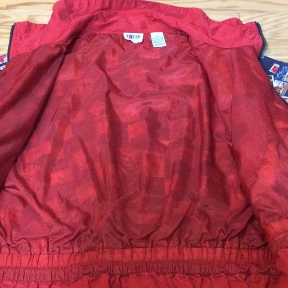 L Line-Up navy international travel stamp with golfers pattern jacket - Picture 9 of 16